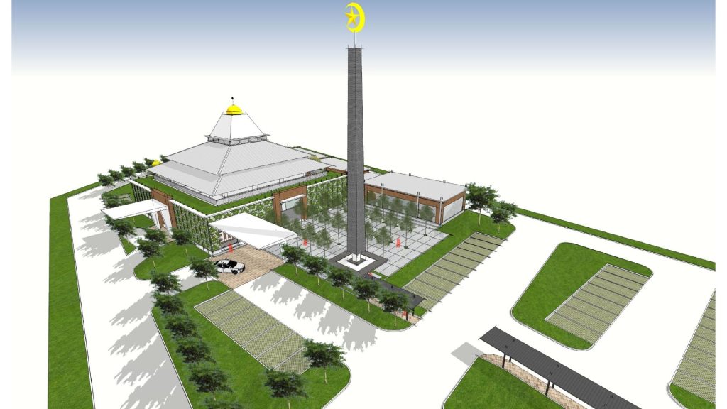 Gambaran cadangan pandangan udara kompleks Masjid Bukit Sentosa 3